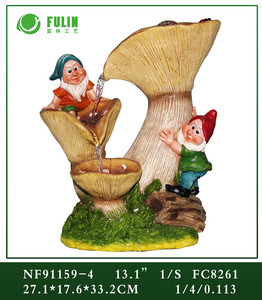גנום polyresin gnome ופסל פטריות עם מזרקת מים אור עבור הבית & גן עבודות דקורטיביות - Product Image 5