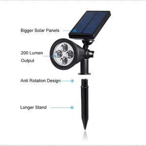 Foco de luz Solar para jardín, luz LED de entrada 4LED IP65 ROHS Ce 1 año 10000 3500K (blanco cálido), gran oferta - Product Image 2