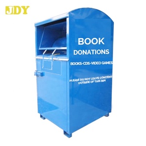 Cubo de basura de Metal galvanizado, caja de almacenamiento plegable para uso público de hierro de acero plano al aire libre, ropa impermeable, reciclaje de donación - Product Image 2
