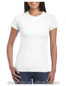 T-Shirt da donna in bianco a 20 colori all'ingrosso 100% cotone O collo Oem logo personalizzato manica corta t-Shirt da donna t-Shirt da donna - Product Image 3