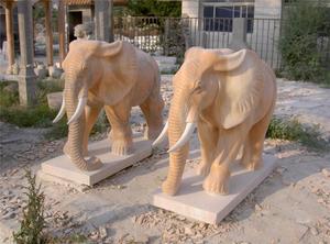 Gran decoración de jardín al aire libre tamaño personalizado tallado a mano puerta blanca estatua de elefante - Product Image 5