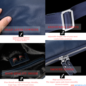 Genuine unique personalized men's leather shoulder bag - Product Image 3