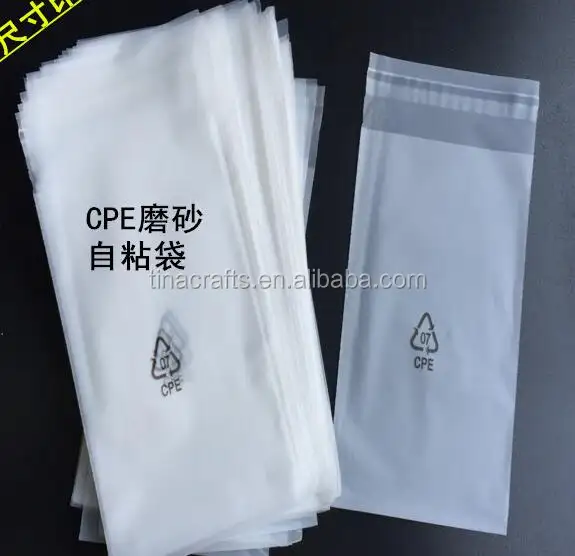 Wholesale frost Transparent CPE Plastic Bag with Self Adhesive Seal for Packing