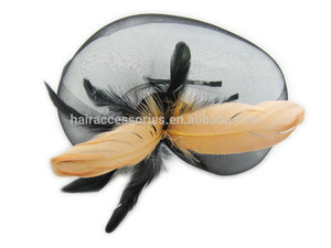 la moda de malla negro pluma y la banda de alice para la <span class=keywords><strong>fiesta</strong></span> - Product Image 1