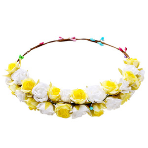 Amor Sweety mujeres <span class=keywords><strong>niñas</strong></span> novia Rosa flor corona Boho Floral tocado reina corona <span class=keywords><strong>para</strong></span> fiesta <span class=keywords><strong>de</strong></span> <span class=keywords><strong>boda</strong></span> - Product Image 5