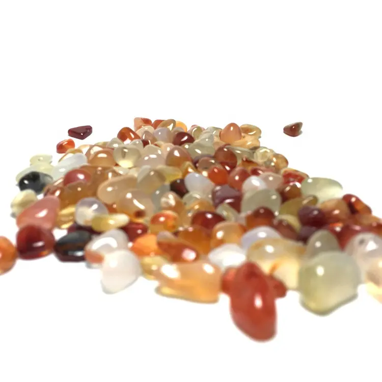 Natural carnelian agate tumbled Yellow Agate Tumbled Chips Stone Crushed Crystal Irregular Shaped Stones For Home Decoration