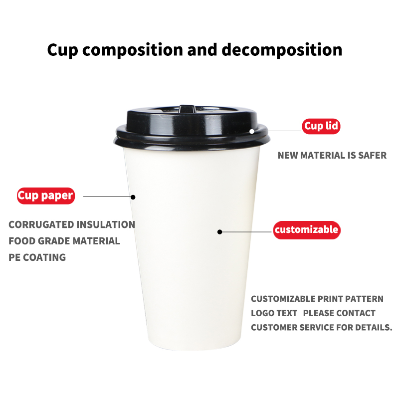 Biodegradable double wall take out wholesale insulated recycle carton custom coffee cups disposable with lid