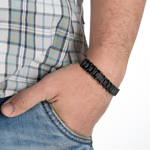 Reloj de acero inoxidable japonés <span class=keywords><strong>para</strong></span> hombre, pulsera magnética de anión, germanio infrarrojo lejano, color negro - Product Image 4