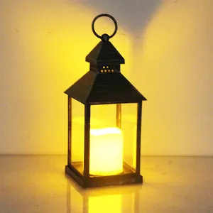 Indoor Use Battery Operated Garden Decoration Hanging Plastic Led Candle Lantern