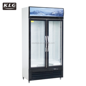 Réfrigérateur vertical pour boissons de camping-car extérieur à <span class=keywords><strong>double</strong></span> <span class=keywords><strong>porte</strong></span> coulissante solaire/électrique 600L - Product Image 2