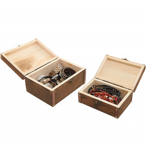 Cajas de <span class=keywords><strong>Madera</strong></span> Rústicas Pintadas a Mano, Mini Cofres de <span class=keywords><strong>Madera</strong></span> para Té - Product Image 2