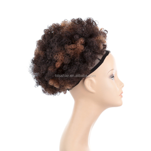 10 pollici Afro Soffio Coulisse Coda di Cavallo Sintetica Ricci Crespi Capelli Updo Chignon Pezzo di Panino Dei Capelli - Product Image 3