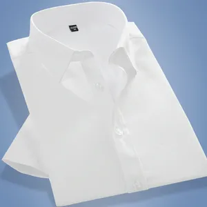 Moda özel kaliteli erkek pamuklu Polyester iş iş gömlek