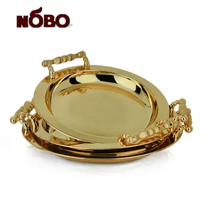 Serving trays gold plate for bar das tablett serving trays elegance silver round metal tray