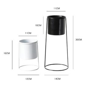 Jardinière noire moderne pour l'hiver, support de plantes en métal pour décoration de salon, 2 pièces - Product Image 4