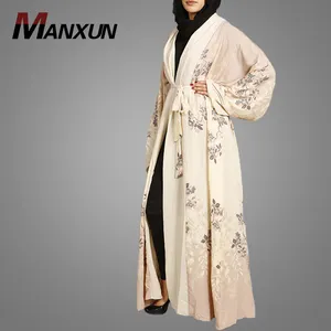 Neue Stickerei Design Moderne Islamische Kaftan Moslemisches Abaya Strickjacke Kimono Strickjacke Abaya