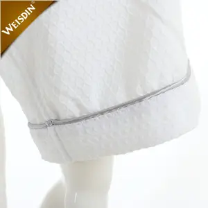 Peignoir de bain matelassé en tissu éponge brodé pour femmes, logo personnalisé, lin, hôtel, hôtel, blanc, luxe, unisexe, en coton gaufré