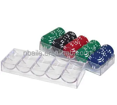 100 stks Acryl poker chip lade, Casino transparante chip lade