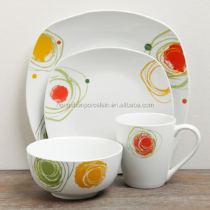 Juego de Vajilla de Cerámica de Diseño Más Popular, 16 Piezas, Juego de Vajilla de Porcelana Blanca - Product Image 5