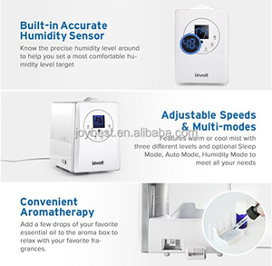 Humidificadores, Humidificador ultrasónico de niebla cálida y fría de 6L <span class=keywords><strong>para</strong></span> bebés de dormitorio con control remoto y monitor de humedad, vaporizador F - Product Image 5