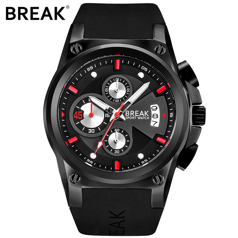 Luxury Men's Wrist Watch Big Dial Chronograph Date Clock