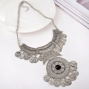> <span class=keywords><strong>KIKI</strong></span> de Europa plata moneda hueco Collar para mujer nueva collares Vintage - Product Image 4