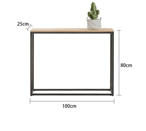 <span class=keywords><strong>Table</strong></span> de console en bois pour le rangement, style nordique et moderne, pour l'entrée du loft, le porche, le mur, le rectangle, le cadre métallique - Product Image 2