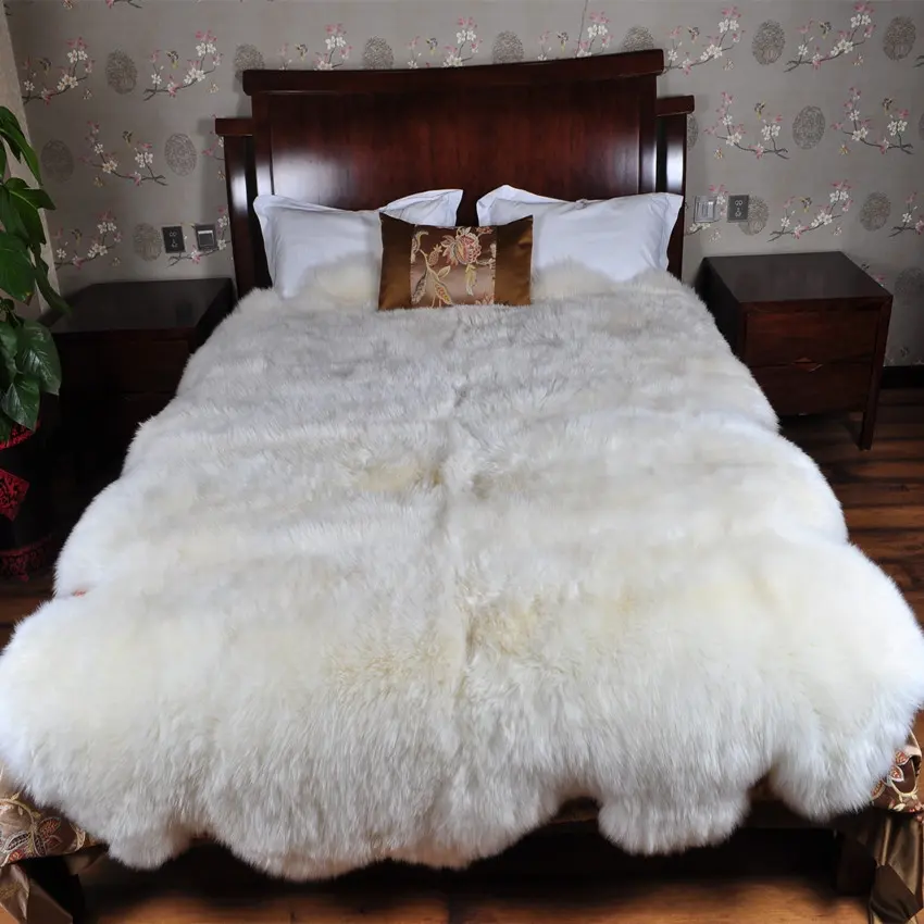 China factory wholesale quarto sixto Octo 4ft x 6ft 6ft x 6ft 6ft x 7.5ft Genuine Sheepskin Rug Real Sheepskin Fur Blanket
