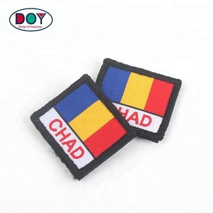 Logotipo personalizado da bandeira do logotipo da borda da merrow do encosto do gancho e do laço
