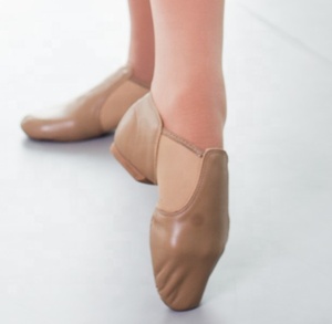 Scarpe da Jazz in Pelle Sintetica con Fodera in Cotone Elastico Slip-on Color Tan <span class=keywords><strong>per</strong></span> Bambini - Product Image 3