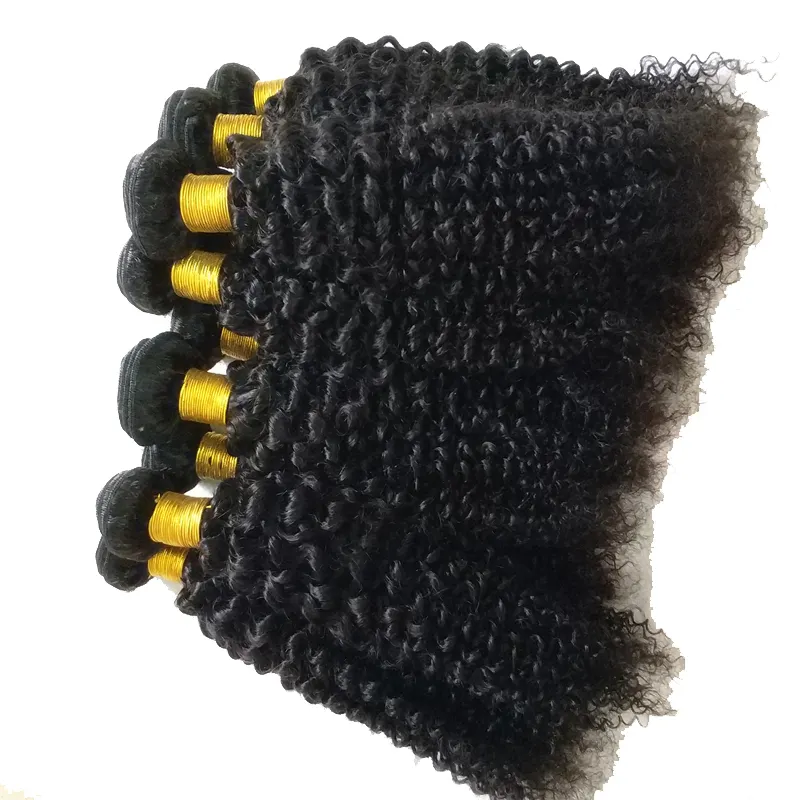 Artsfly — tissage de cheveux brésiliens Afro naturels, mèches de cheveux vierges crépus bouclés, Double trame, Extensions de 12 à 28 pouces, vente en gros, 10 pièces