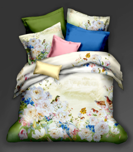 花のデジタルプリントベッドシーツ3D寝具セット - Product Image 2