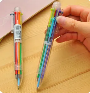 2019 Latest arrival good writing durable 6 colors ballpoint pen press pen