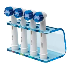Soporte de acrílico para cabezal de cepillo de dientes eléctrico, transparente, azul