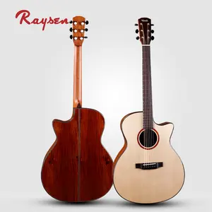 Raysen Professional 41 Inch Acoustic Guitar Với Rắn Sitka Sprocetop/Coco Polo Cơ Thể GAC Cutway Hình Dạng