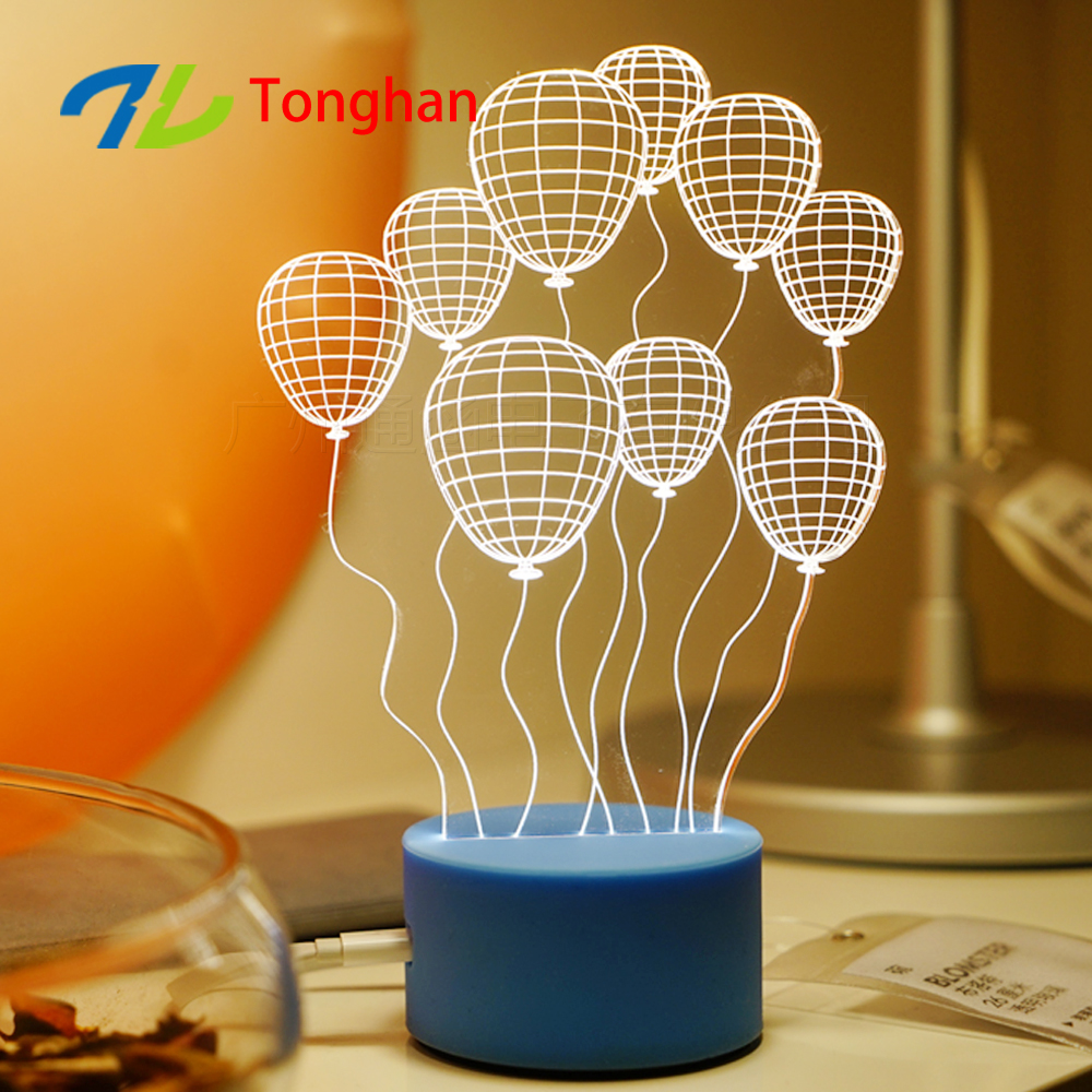 Рекламные пользовательских 3D ночь светодиодные лампы oem Иллюзия акриловой основе лампы для рекламы/Рождество/подарки