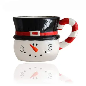 Taza de Navidad de cerámica 3D divertida, taza de café de muñeco de nieve, taza de leche, taza de bebida para niños, regalo de amigos, regalos de Navidad