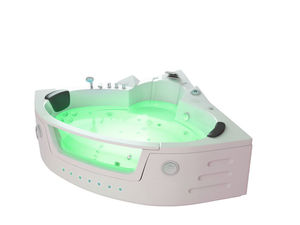 Jets de massage ergonomique, Baignoire d'Angle, îlot, Acrylique Blanc et Noir disponible - Product Image 1