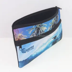 Stationary Custom Sublimation Pattern Print Large Capacity Pencil Cases With 2 Pocket Neoprene Pen/Pencil Holders