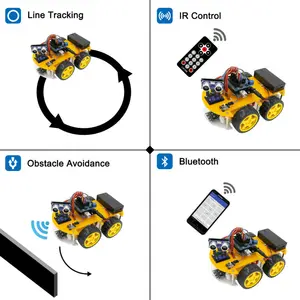 다기능 4WD 로봇 자동차 키트 arduino 용 초음파 모듈 로봇 자동차 조립 키트