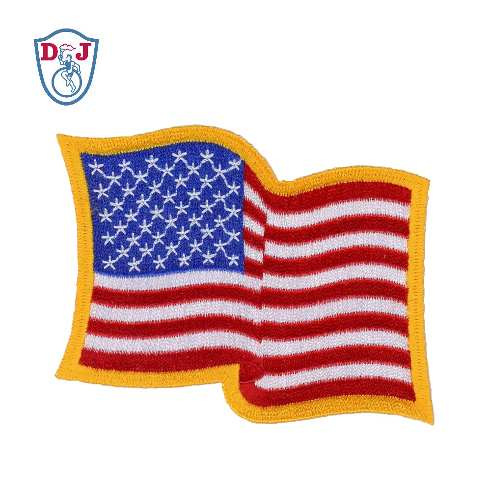 미국 국기 디자인 패치에 철 수 놓은 플래그 패치