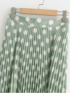 <span class=keywords><strong>Gonna</strong></span> di Chiffon lunga personalizzata all'ingrosso per le donne Casual al ginocchio signora <span class=keywords><strong>gonna</strong></span> di lino con Design a pieghe Spot e decorazione di stampa