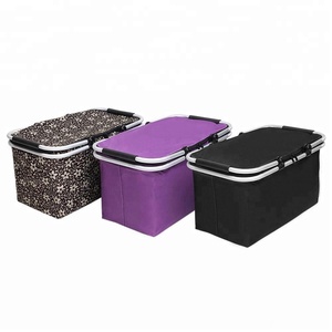 Özel büyük yalıtımlı katlanır 25L yalıtımlı piknik sepeti soğutucu Tote - Product Image 4