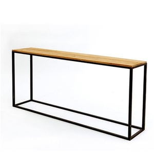 <span class=keywords><strong>Table</strong></span> de console en bois pour le rangement, style nordique et moderne, pour l'entrée du loft, le porche, le mur, le rectangle, le cadre métallique - Product Image 1