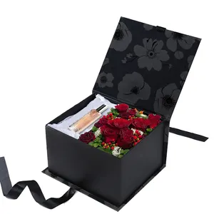 Low MOQ Custom Logo Luxury indian sweet boxes for weddings Bridal Cardboard Magnetic Folding Packaging Boxes With Ribbon