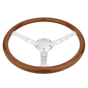 Llanta de aluminio para radios de coche, claxon extraíble, plato profundo, clásico, universal, de madera, para deportes - Product Image 1