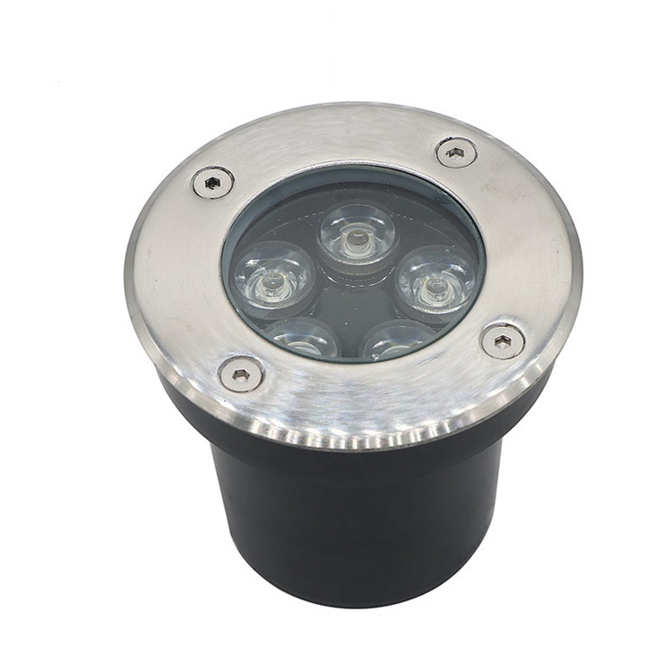 5W IP67 Lampu Bawah Tanah Luar Ruangan, Tahan Air Lantai Tersembunyi Bulat Led Deck Taman Inground Terkubur