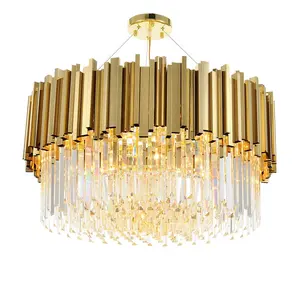 Decorative Pendant Lights Circle Home Modern Luxury K9 Crystal Led Lightings For Living Room Chandelier