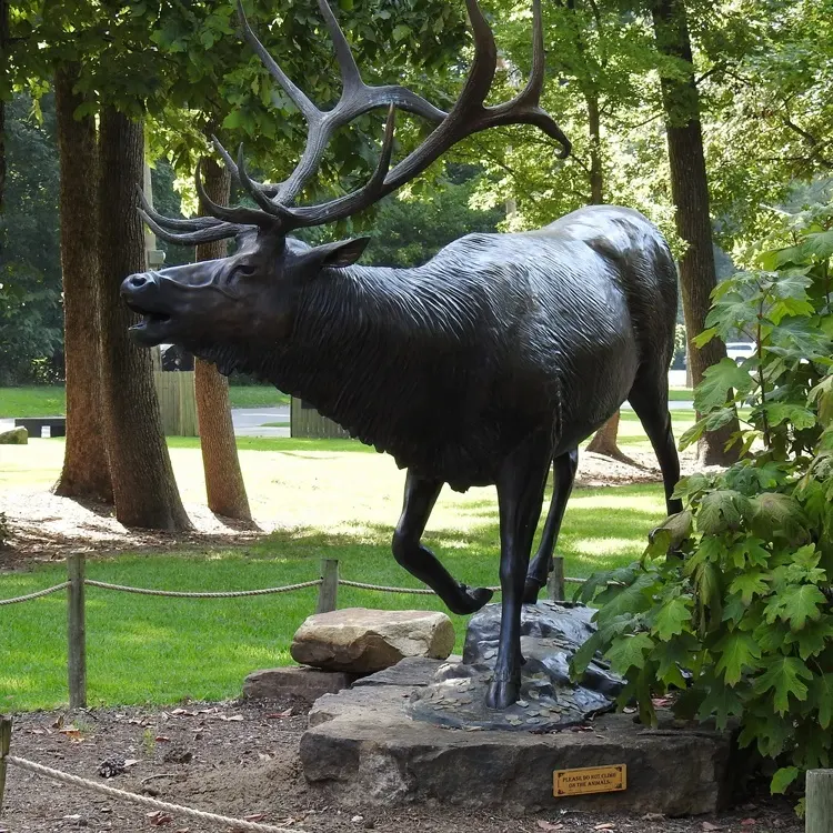 Customized Deer Stand Bronze Elk Statue