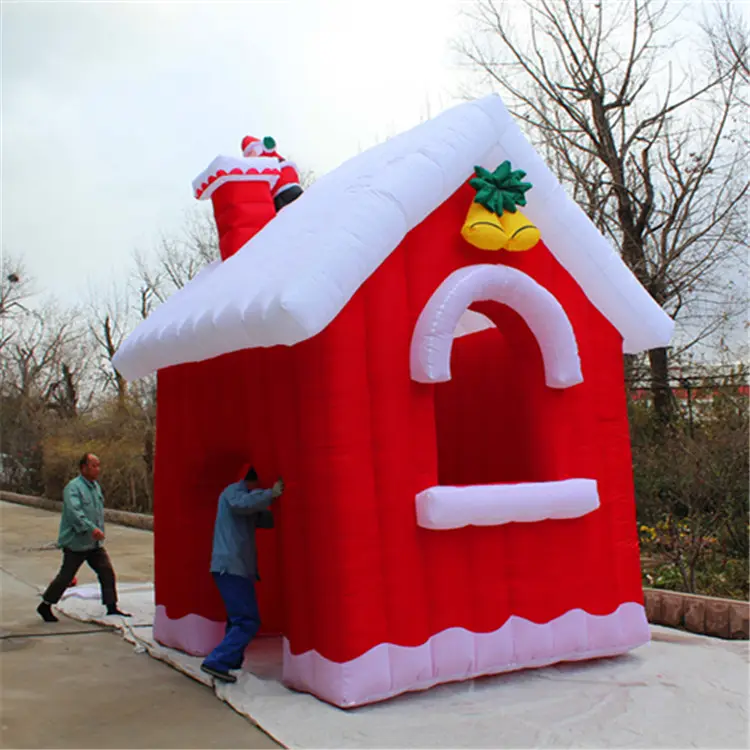 ที่กำหนดเองหิมะ Inflatable House ที่กำหนดเอง Christmas Inflatable หิมะเต็นท์ Claus Home Inflatable ice บ้าน santa claus